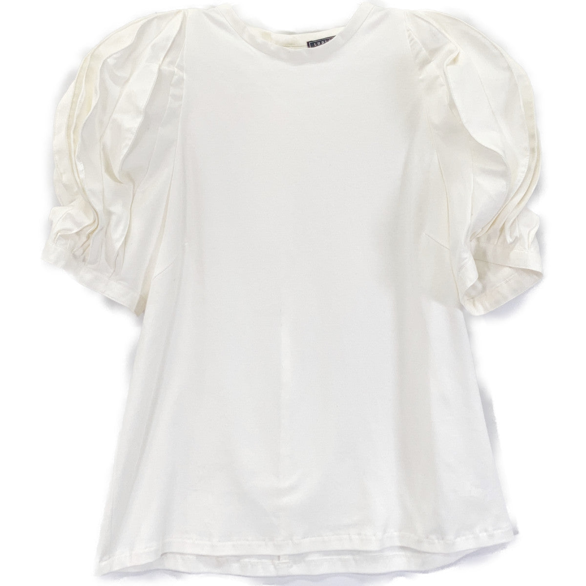 LUDLOW ラドロー 22-LD401TP-001-006 ﾎﾜｲﾄ ｺｯﾄﾝ100 ﾒﾚﾝｹﾞﾌﾞﾗｳｽ トップス 1