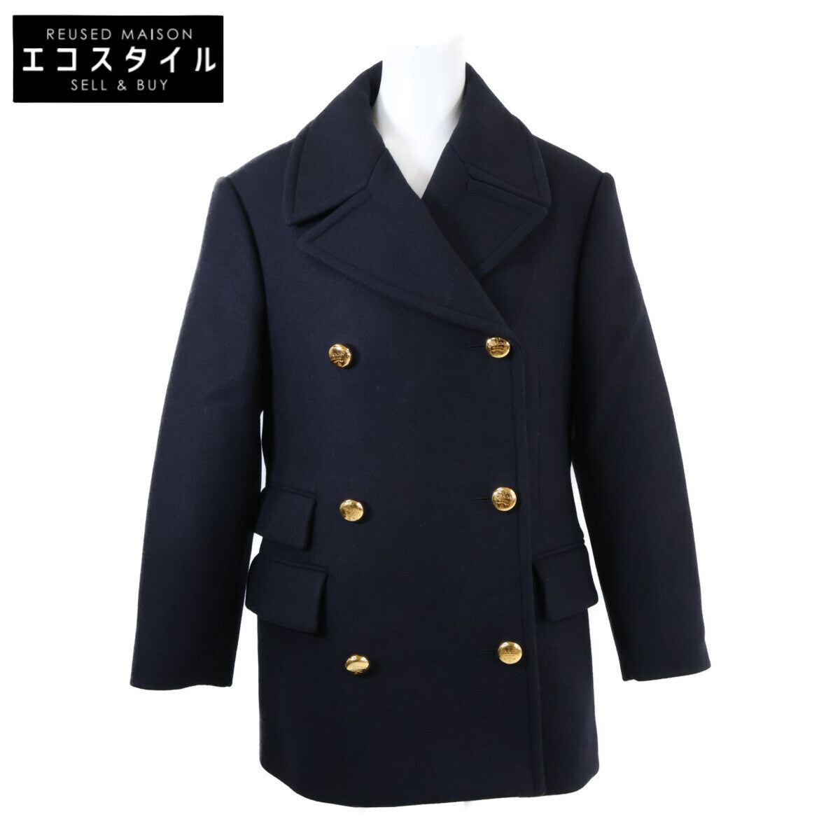 [Domestic / 23SS] P649QE Wool Gold Button Pea Coat 40 Ladies