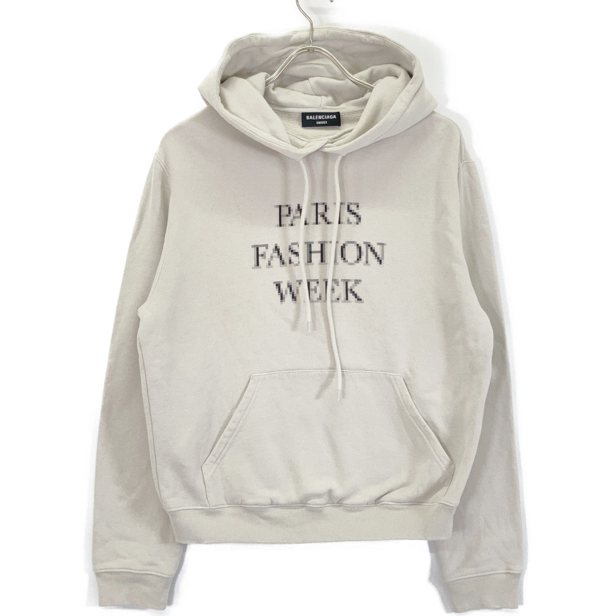 BALENCIAGA バレンシアガ 657034 20年 ベージュ PARIS FASHION WEEK プルオーバーパーカ トップス