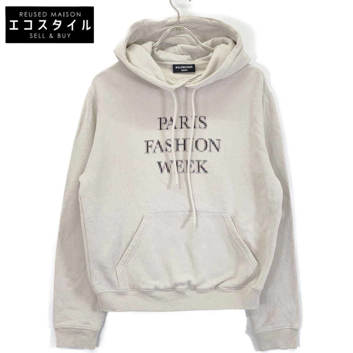 BALENCIAGA バレンシアガ 657034 20年 ベージュ PARIS FASHION WEEK プルオーバーパーカ トップス