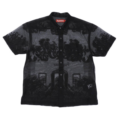 Supreme Supreme Last Supper Lace S/S Shirt 蕾丝衬衫 上衣 男士 黑色 S 25SS 上衣