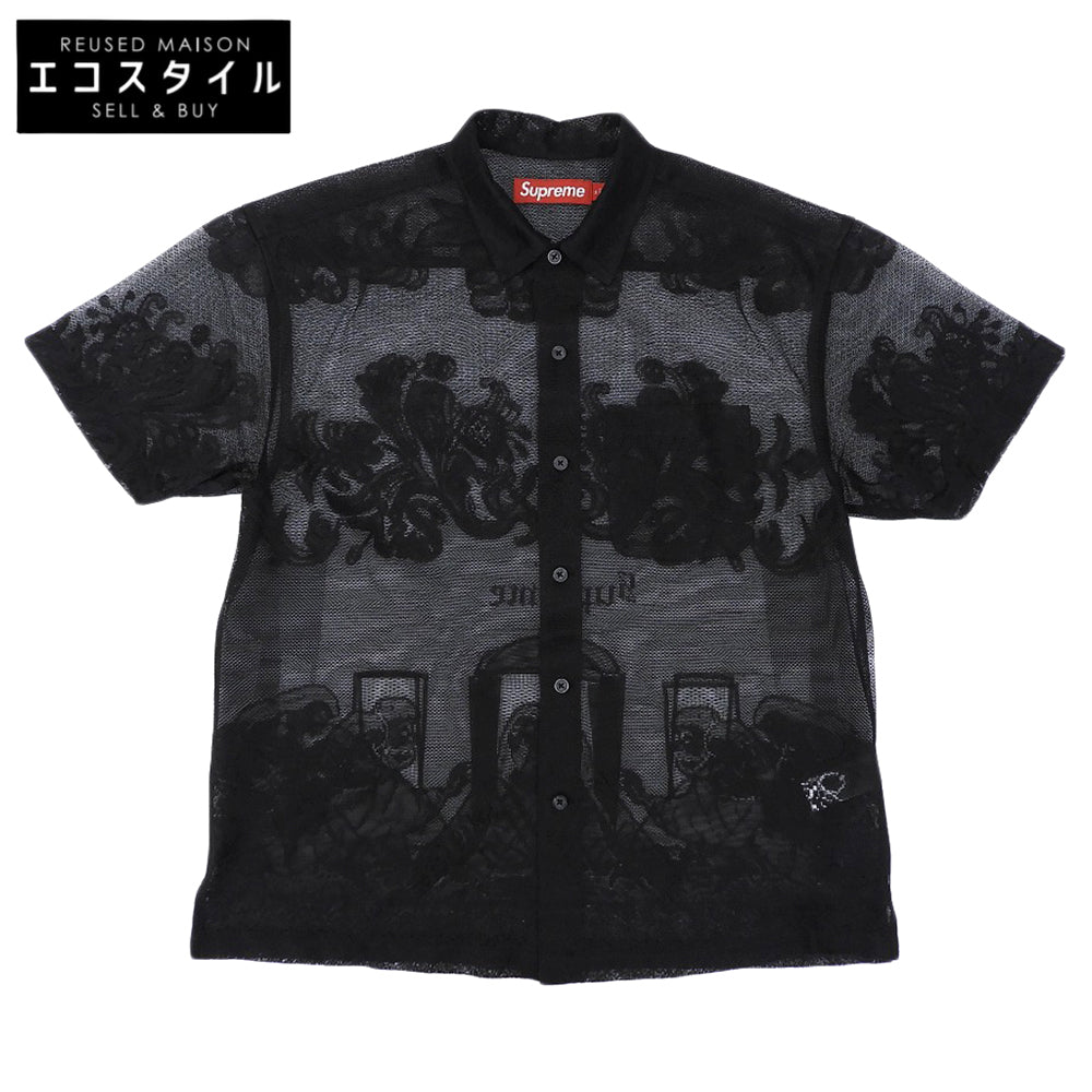 Supreme Supreme Last Supper Lace S/S Shirt 蕾丝衬衫 上衣 男士 黑色 S 25SS 上衣