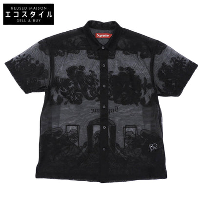 Supreme Supreme Last Supper Lace S/S Shirt 蕾丝衬衫 上衣 男士 黑色 S 25SS 上衣