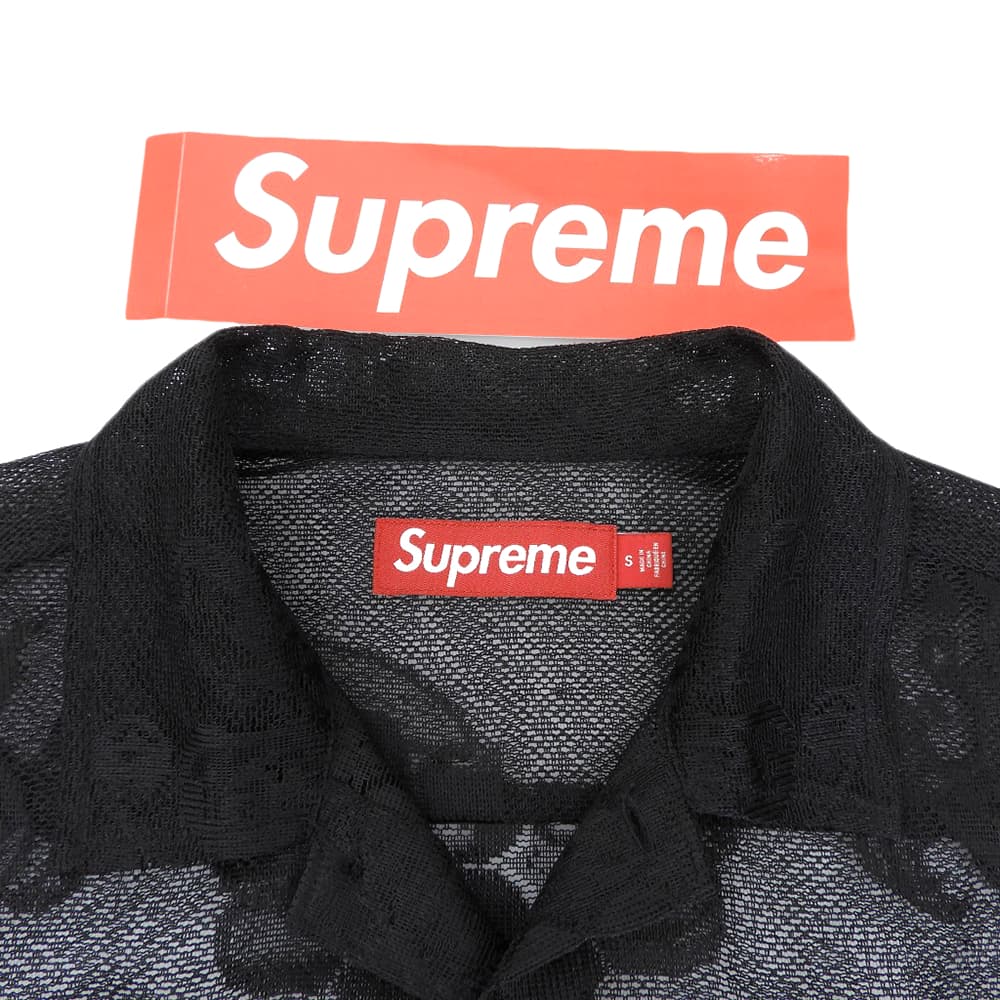 Supreme Supreme Last Supper Lace S/S Shirt 蕾丝衬衫 上衣 男士 黑色 S 25SS 上衣