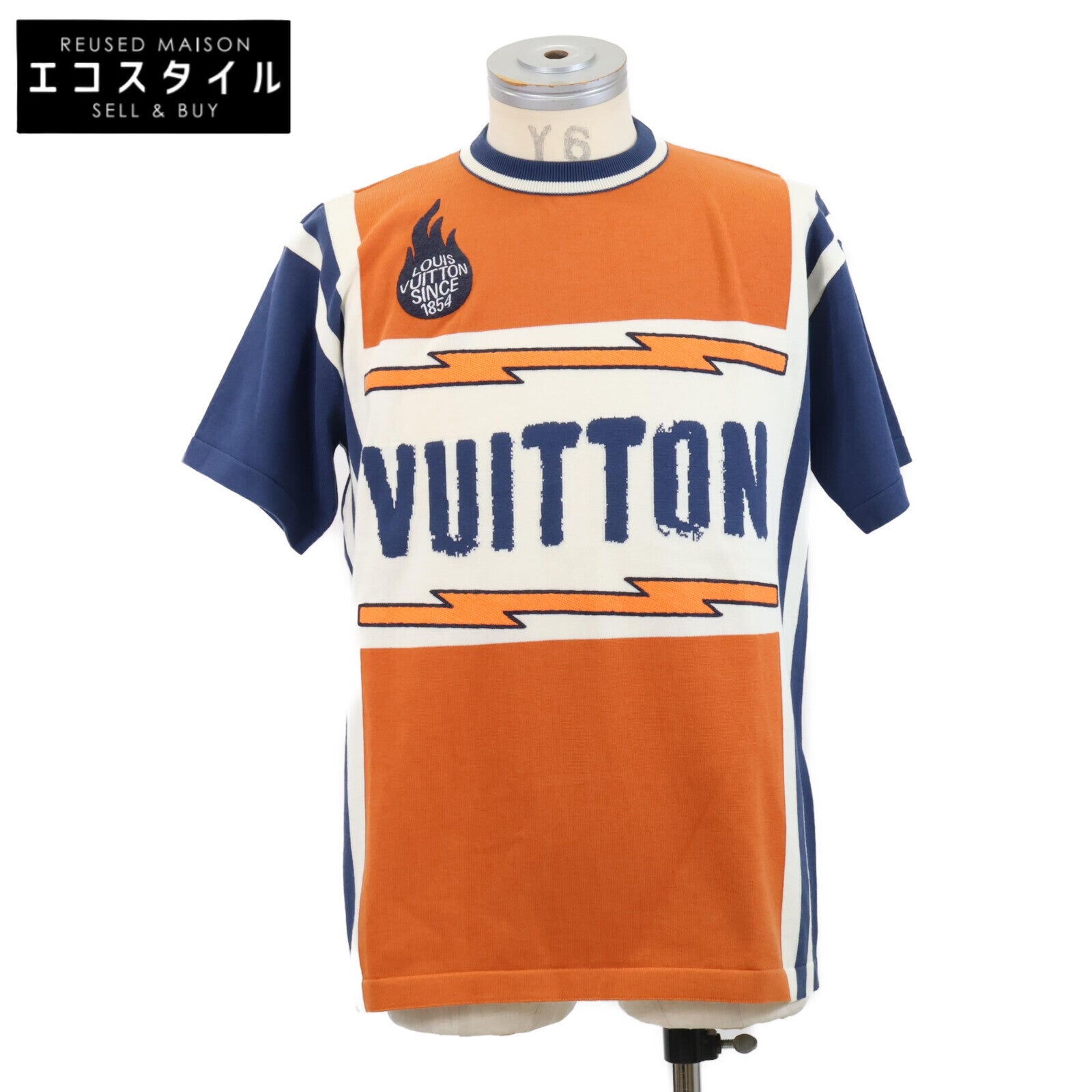 LOUIS VUITTON ルイヴィトン 【美品/国内正規/24年製】RM241M DFV HQN21W ロゴ入り 半袖ニット カットソー/ トップス