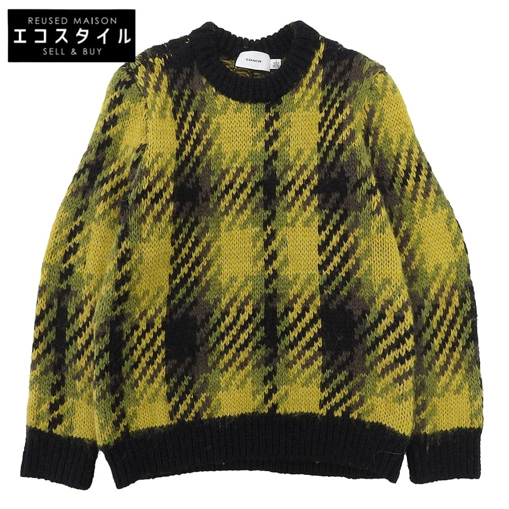 Plaid Sweater Top for Women - Green, S (CF041)