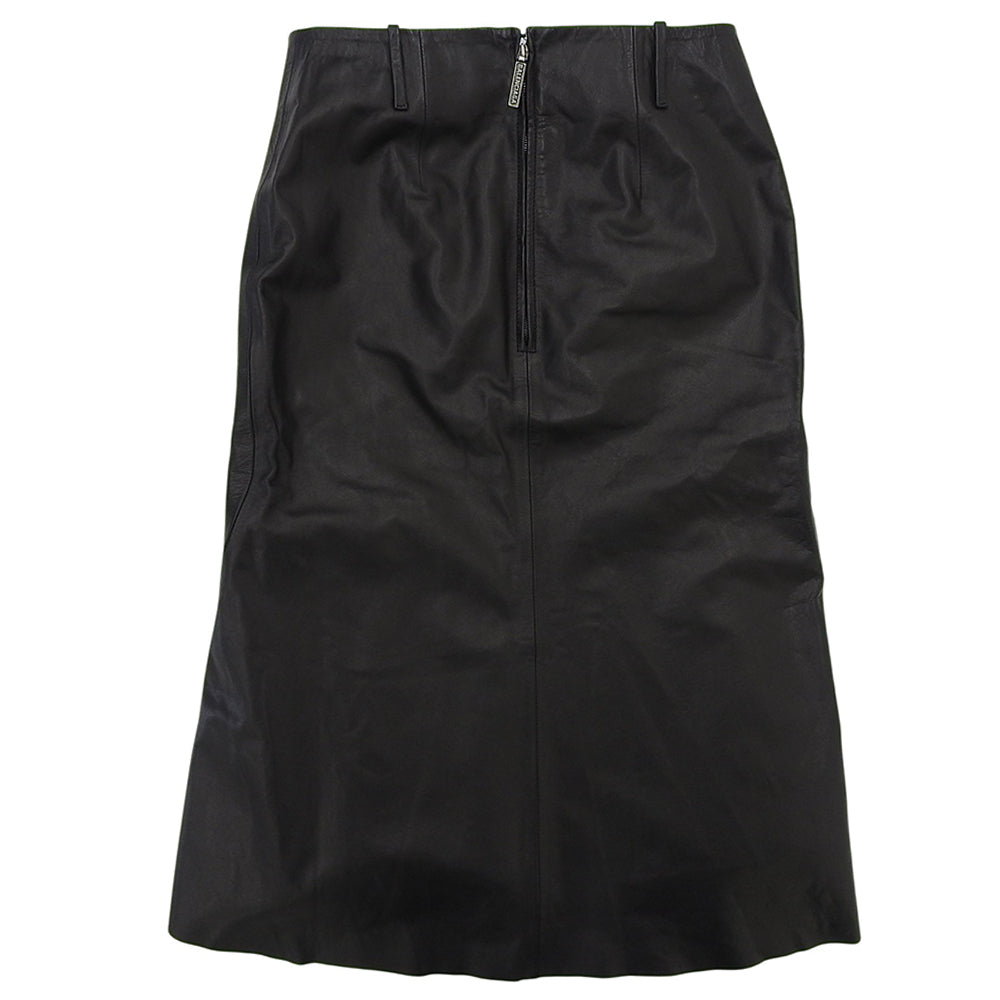 BALENCIAGA 巴黎世家 小牛皮 喇叭中长裙 女士 黑色 40 571527 18年款 半身裙