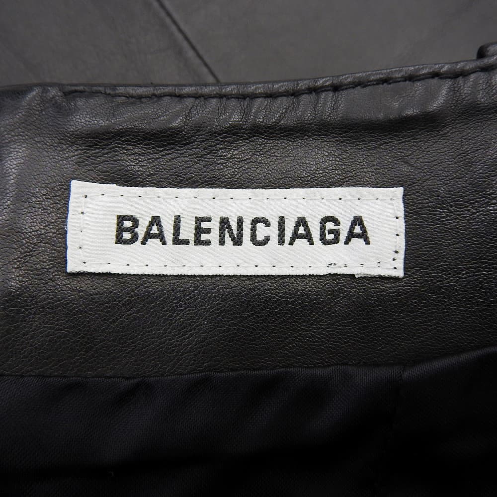 BALENCIAGA 巴黎世家 小牛皮 喇叭中长裙 女士 黑色 40 571527 18年款 半身裙