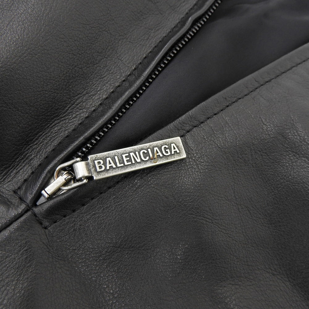 BALENCIAGA 巴黎世家 小牛皮 喇叭中长裙 女士 黑色 40 571527 18年款 半身裙
