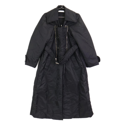 Black corduroy switching quilted patch design padded coat Coat 36 ladies