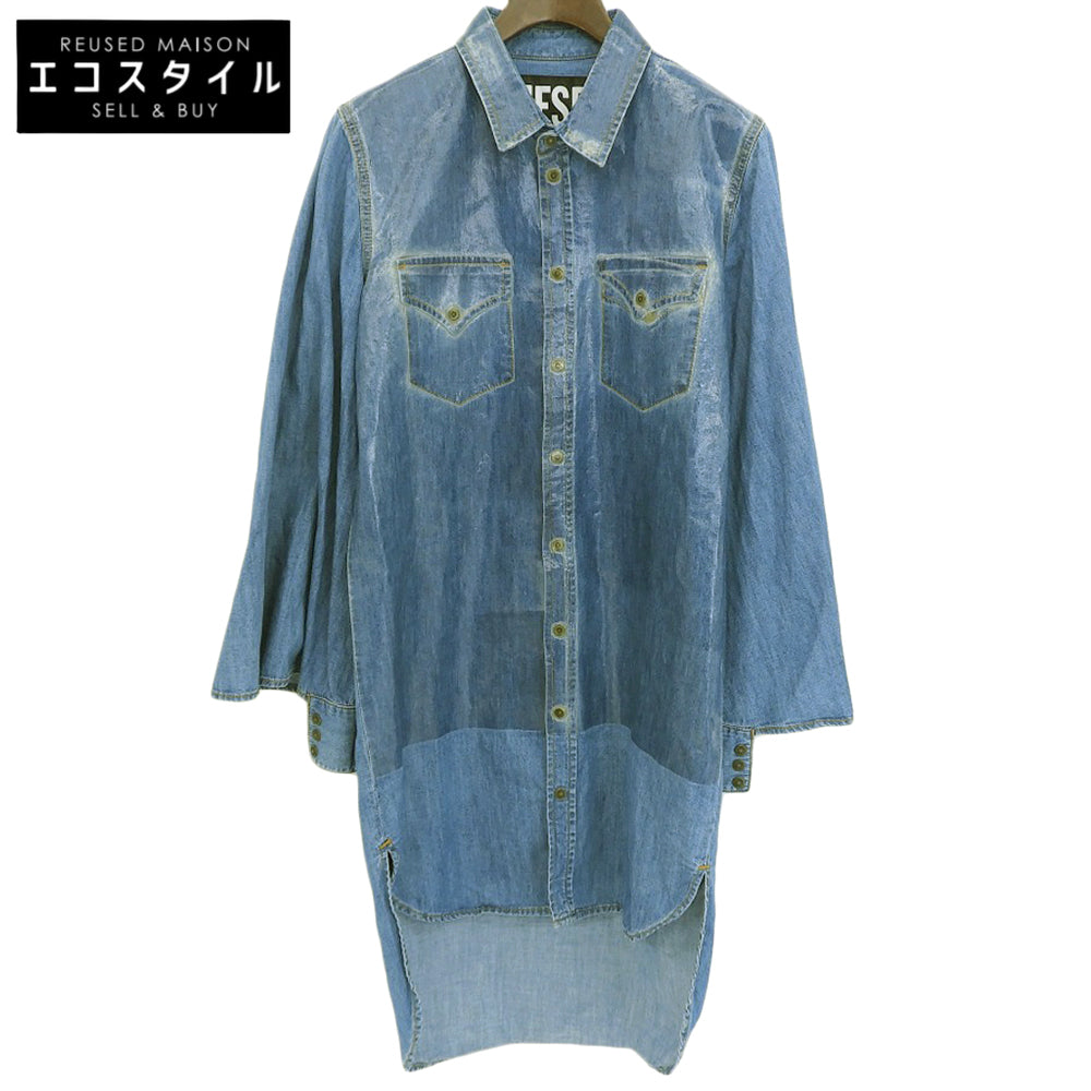 Laminate Design Kimono Sleeve Denim Shirt Dress Women's Indigo XS Dress XS Women's