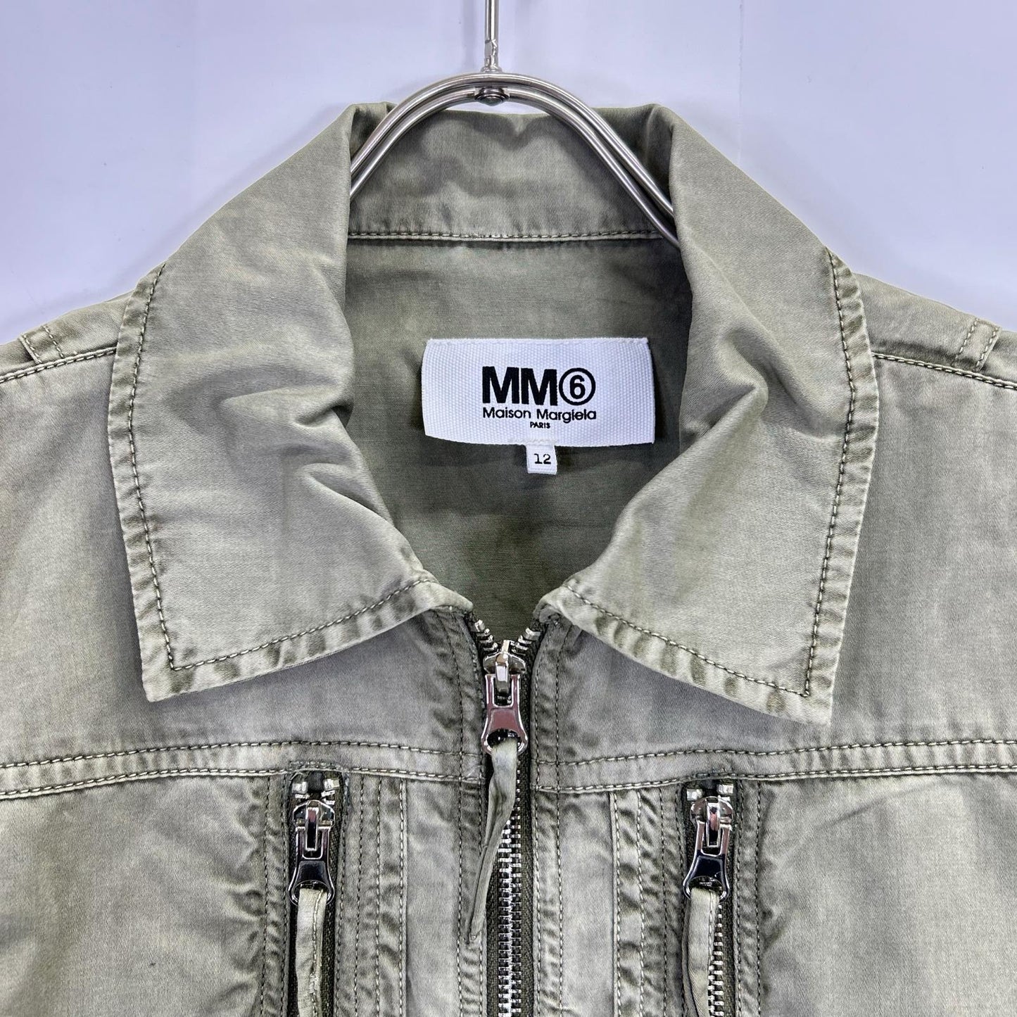 MM6 エムエムシックス MM6J31U ｶｰｷ ｼﾞｯﾌﾟｱｯﾌﾟ ｵｰﾙｲﾝﾜﾝ オーバーオール オールインワン 12