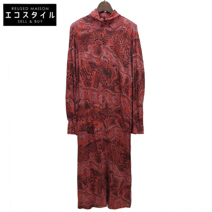 美品 蟒蛇纹 丝绸混纺缎面连衣裙 女士 红色 32 连衣裙 32 女士