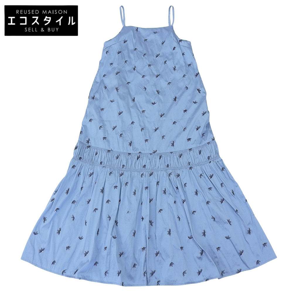 ne Quittez pas Beautiful Condition Poly Dupion Beej Embroidery Cami Dress Women's Blue M 010542GN6 Dress