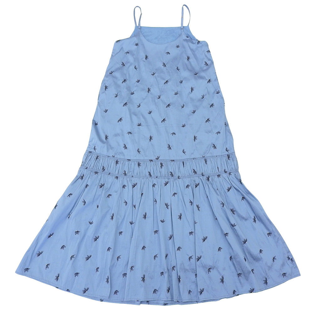ne Quittez pas Beautiful Condition Poly Dupion Beej Embroidery Cami Dress Women's Blue M 010542GN6 Dress