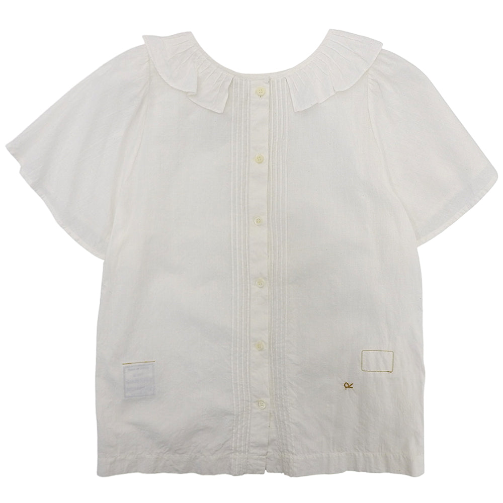 45R Forty Five R Cotton India Khadi Frill Collar Blouse Top Ladies White 70730102 Tops