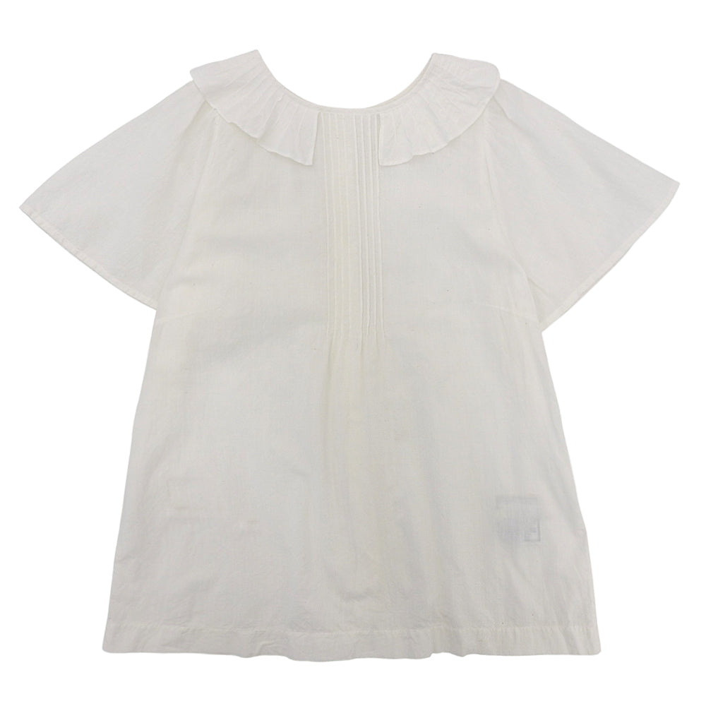 45R Forty Five R Cotton India Khadi Frill Collar Blouse Top Ladies White 70730102 Tops