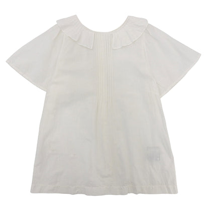 45R Forty Five R Cotton India Khadi Frill Collar Blouse Top Ladies White 70730102 Tops