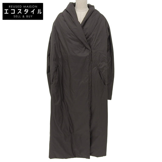 mizuiro ind Shawl Collar Draped Light Down Coat Women's Brown Coat