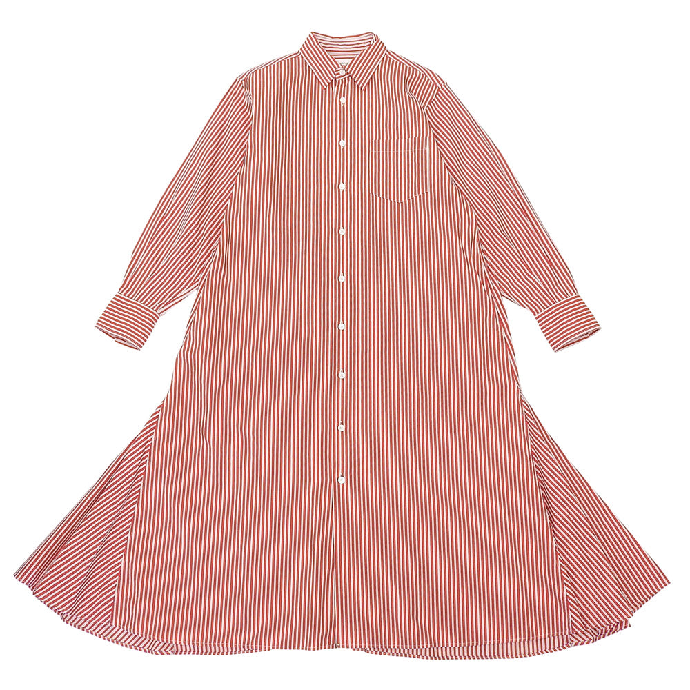 Stripe River Fishtail Shirt Dress Red x White 36 1125106004 Dress 36 Ladies