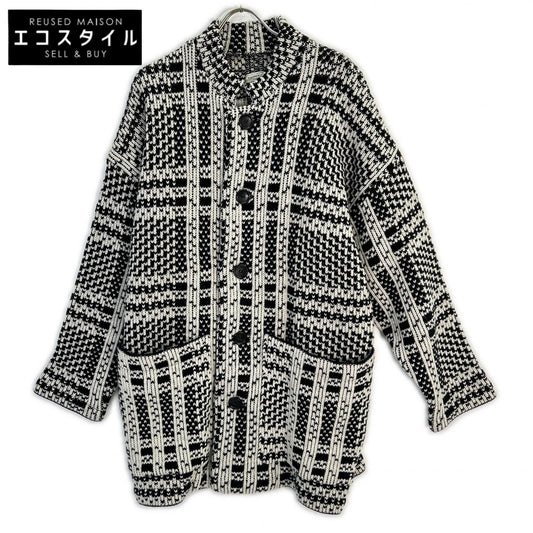 Black x White Stand Collar Knit Jacket Jacket F Men's
