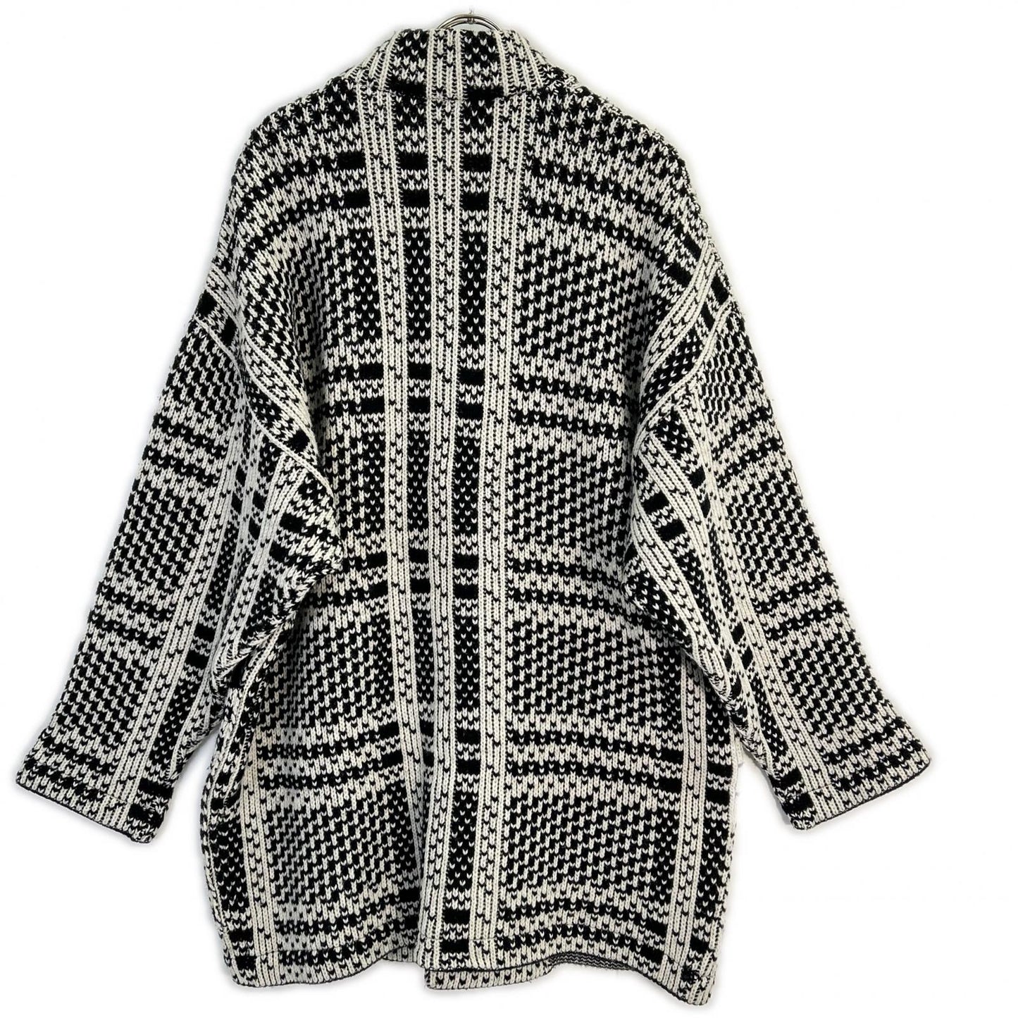 Black x White Stand Collar Knit Jacket Jacket F Men's