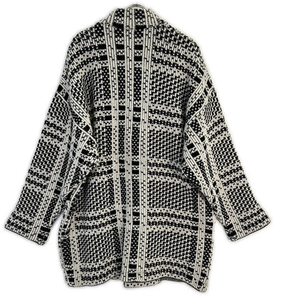 Black x White Stand Collar Knit Jacket Jacket F Men's