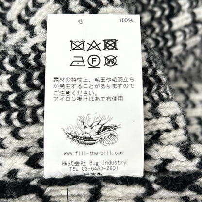 Black x White Stand Collar Knit Jacket Jacket F Men's