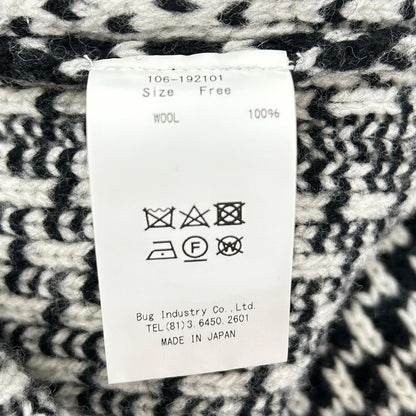 Black x White Stand Collar Knit Jacket Jacket F Men's