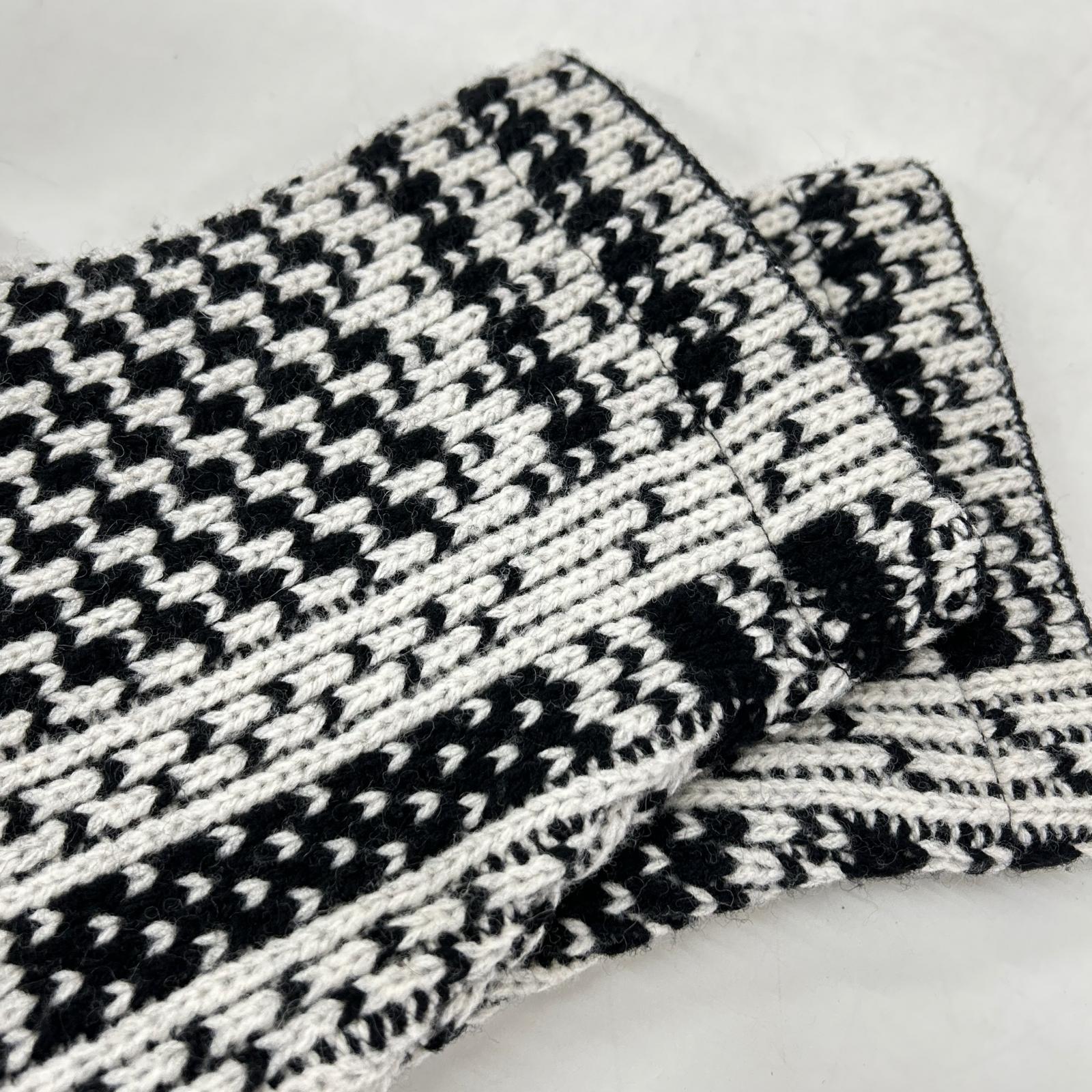 Black x White Stand Collar Knit Jacket Jacket F Men's