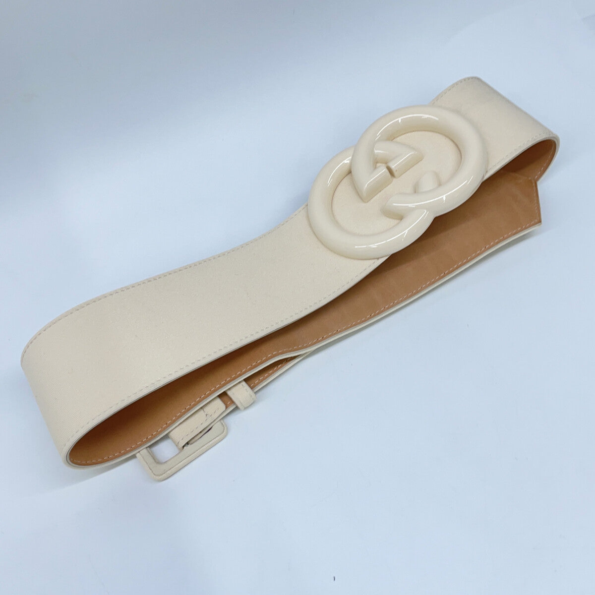GUCCI 515533 White GG Belt Jersey Sleeveless Dress
