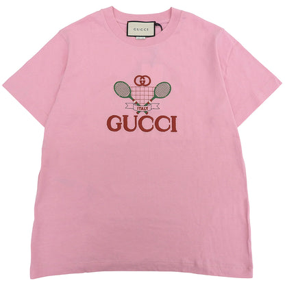 Gucci New Tennis Embroidery Logo T-shirt Top Women's Pink S 580762 Top