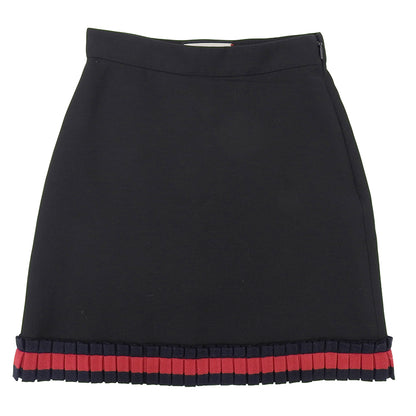 GUCCI Knit Line Frill Mini Skirt Women's Black 36 453892 2016 Skirt