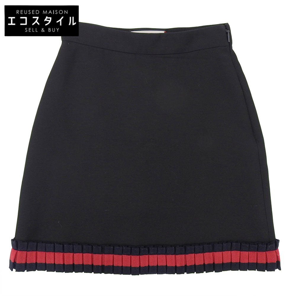 GUCCI Knit Line Frill Mini Skirt Women's Black 36 453892 2016 Skirt