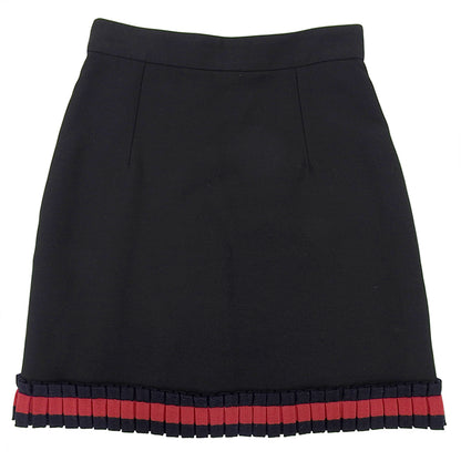 GUCCI Knit Line Frill Mini Skirt Women's Black 36 453892 2016 Skirt