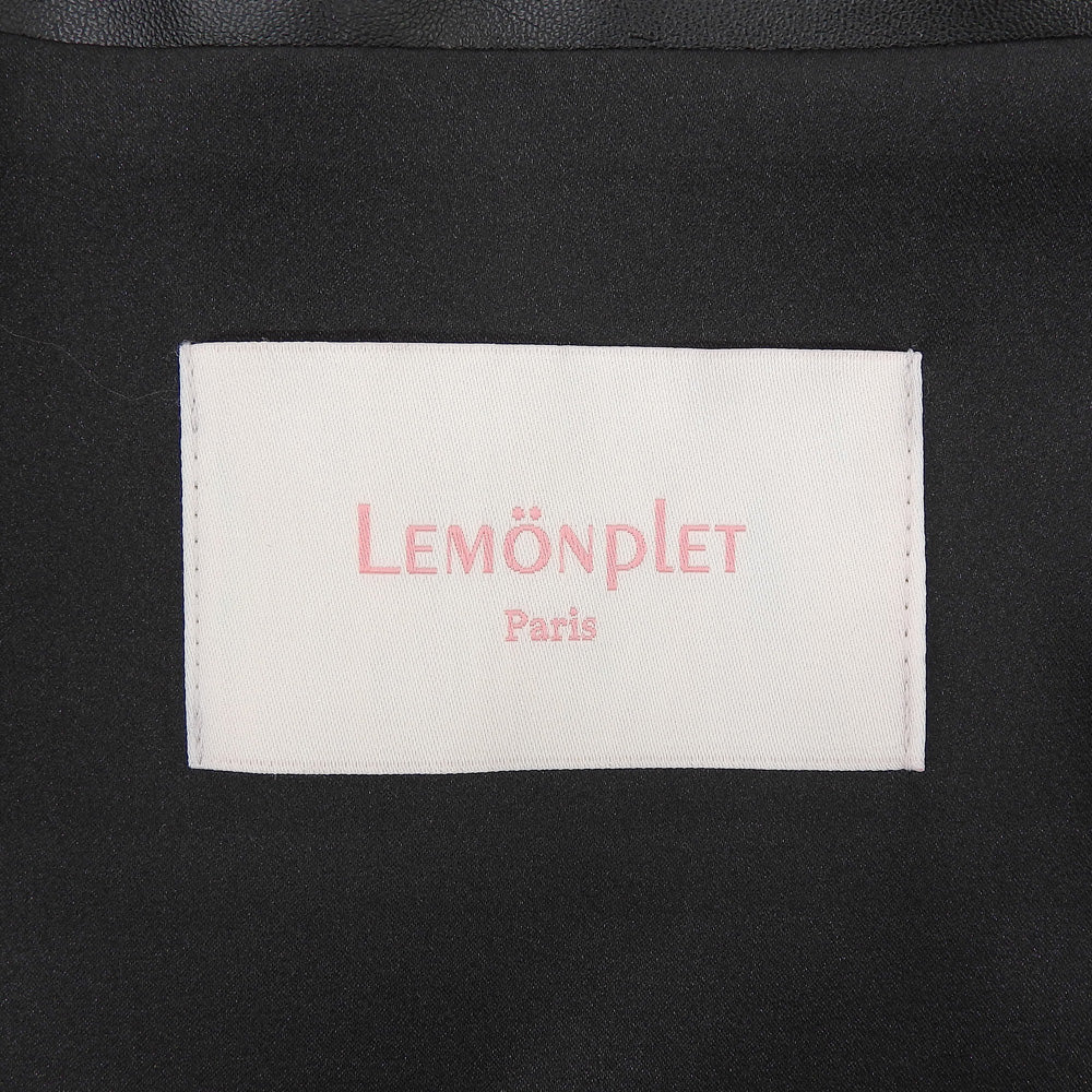 LEMONPLET レモンプレット FAUX FUR KIRE LACE DETAIL VEST エコファーベスト レディース ブラック S ベスト