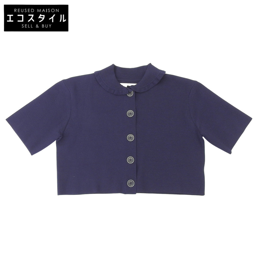 LEMONPLET レモンプレット KNIT RUSIA MINI CARDIGAN 半袖 カーディガン トップス レディース ネイビー ONE SIZE トップス