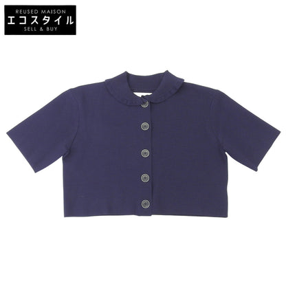 LEMONPLET レモンプレット KNIT RUSIA MINI CARDIGAN 半袖 カーディガン トップス レディース ネイビー ONE SIZE トップス