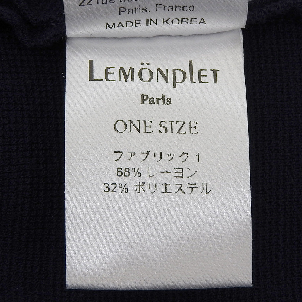 LEMONPLET レモンプレット KNIT RUSIA MINI CARDIGAN 半袖 カーディガン トップス レディース ネイビー ONE SIZE トップス