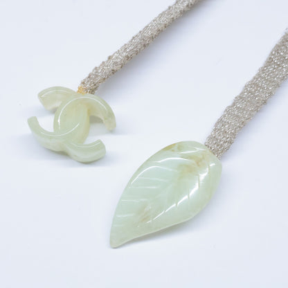 CHANEL シャネル 02P カメリアｘココマークｘリーフモチーフ ラメゴールドチョーカー/ チョーカー