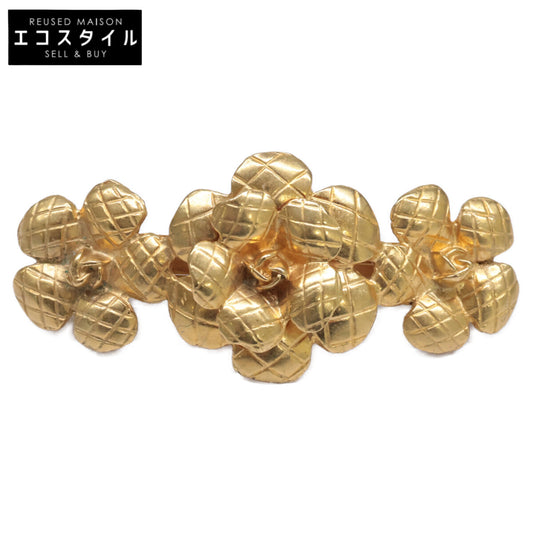 CHANEL 【Excellent Condition】98A Matelassé Camellia Motif Barrette/Hair Accessory