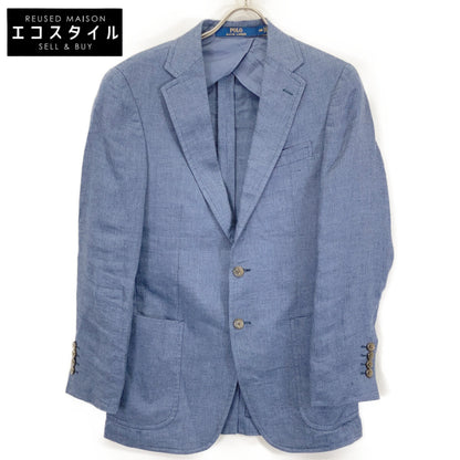 715966562001 Blue Linen x Rayon x Wool Modern Fit Center Vent 3B Tailored Jacket Jacket 34R Men's