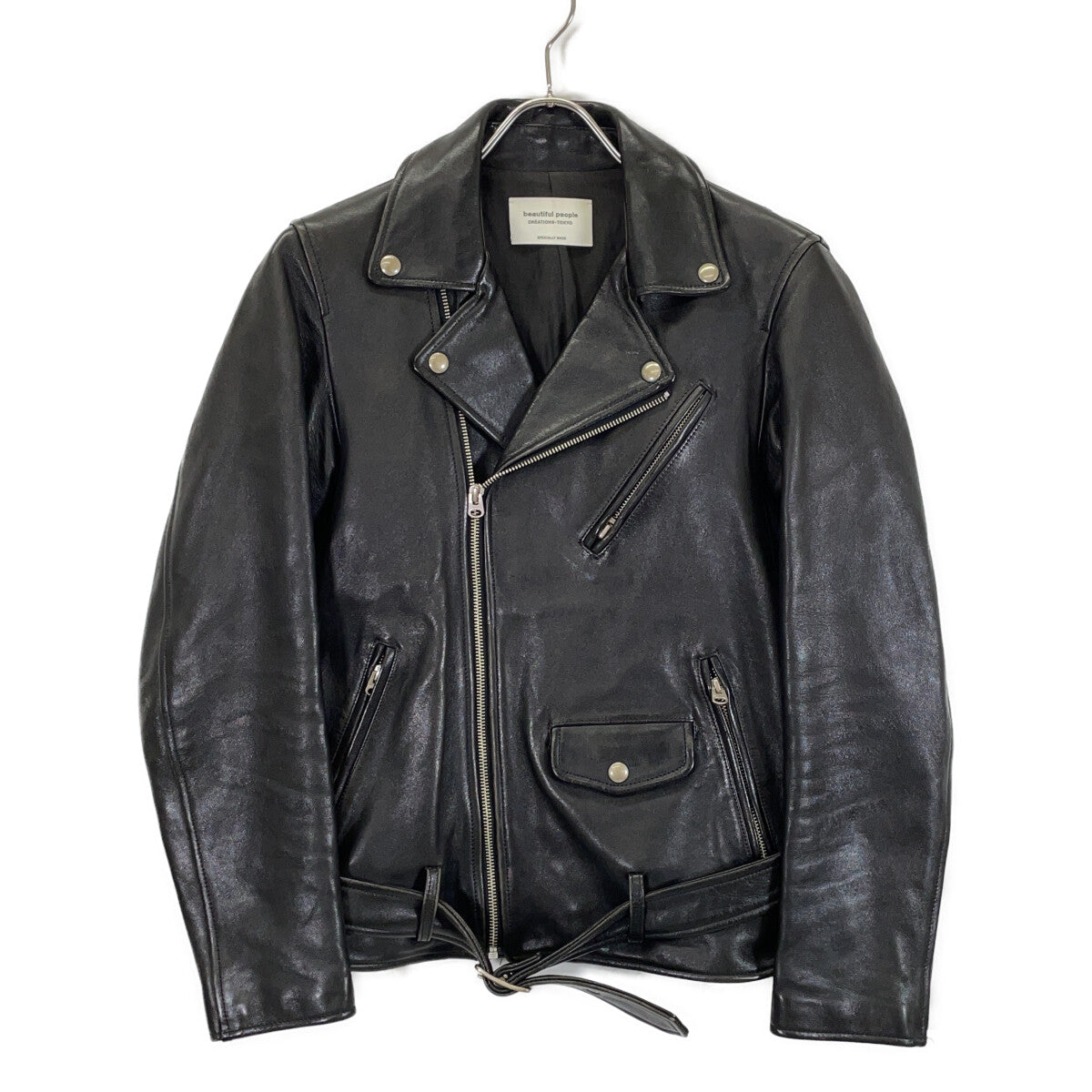 beautifulpeople Beautiful People 1715402811 Black Lambskin Vintage Leather Double Rider Jacket Jacket