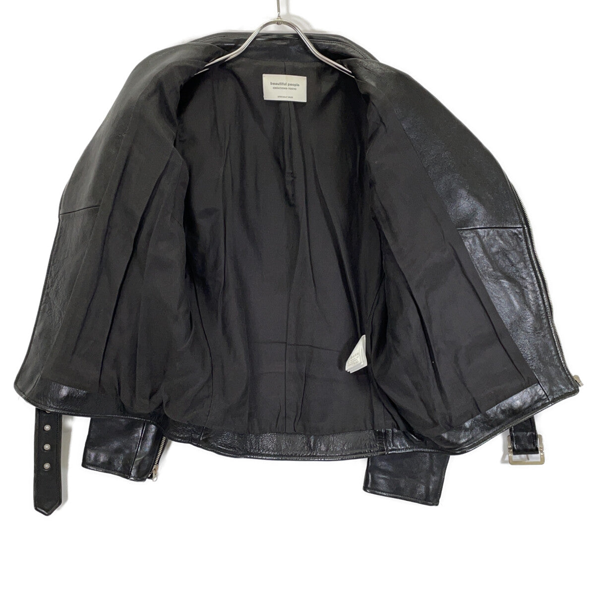beautifulpeople Beautiful People 1715402811 Black Lambskin Vintage Leather Double Rider Jacket Jacket