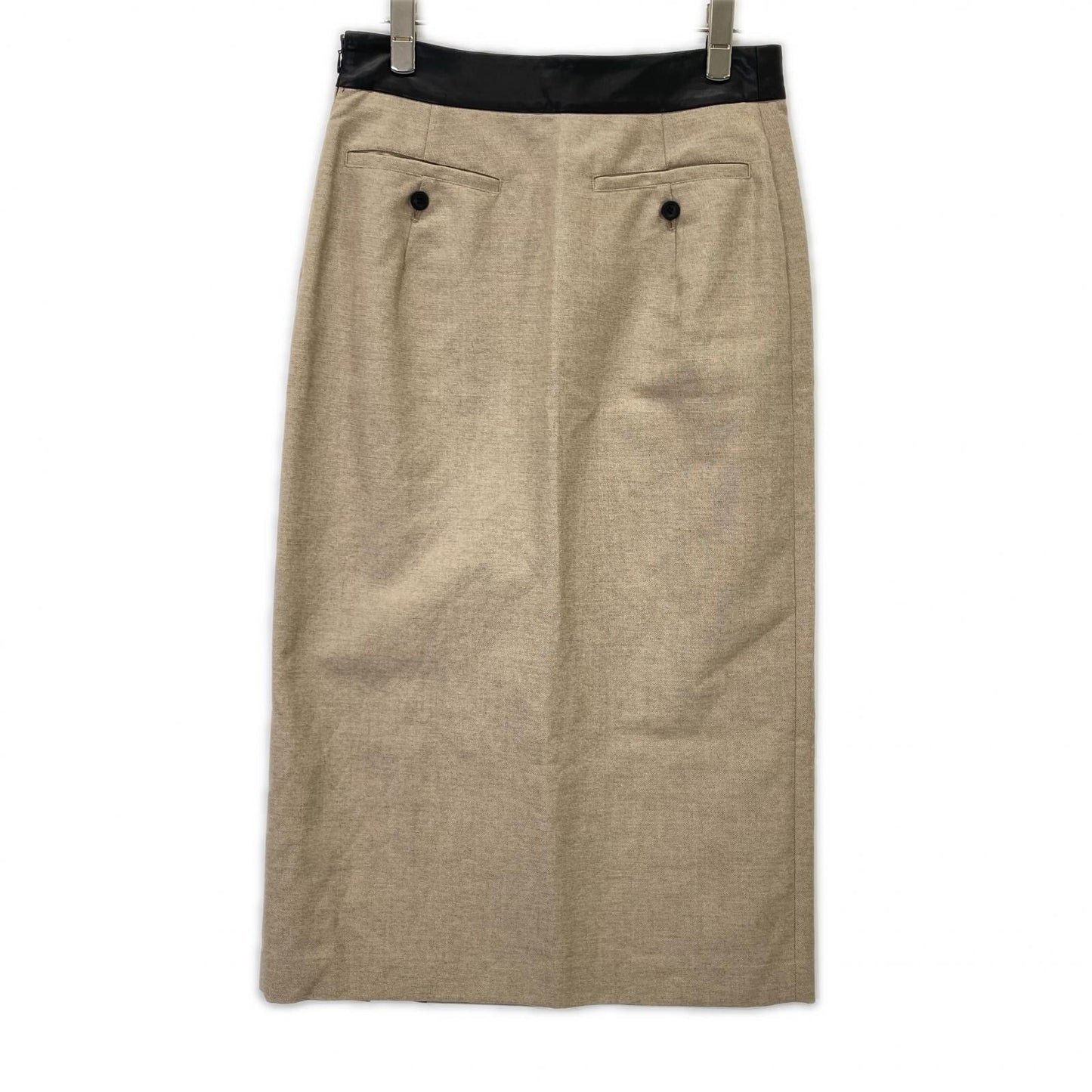 ADORE 531-2120503 Beige x Black Linen Blend Piping Tight Skirt Skirt 38 Ladies