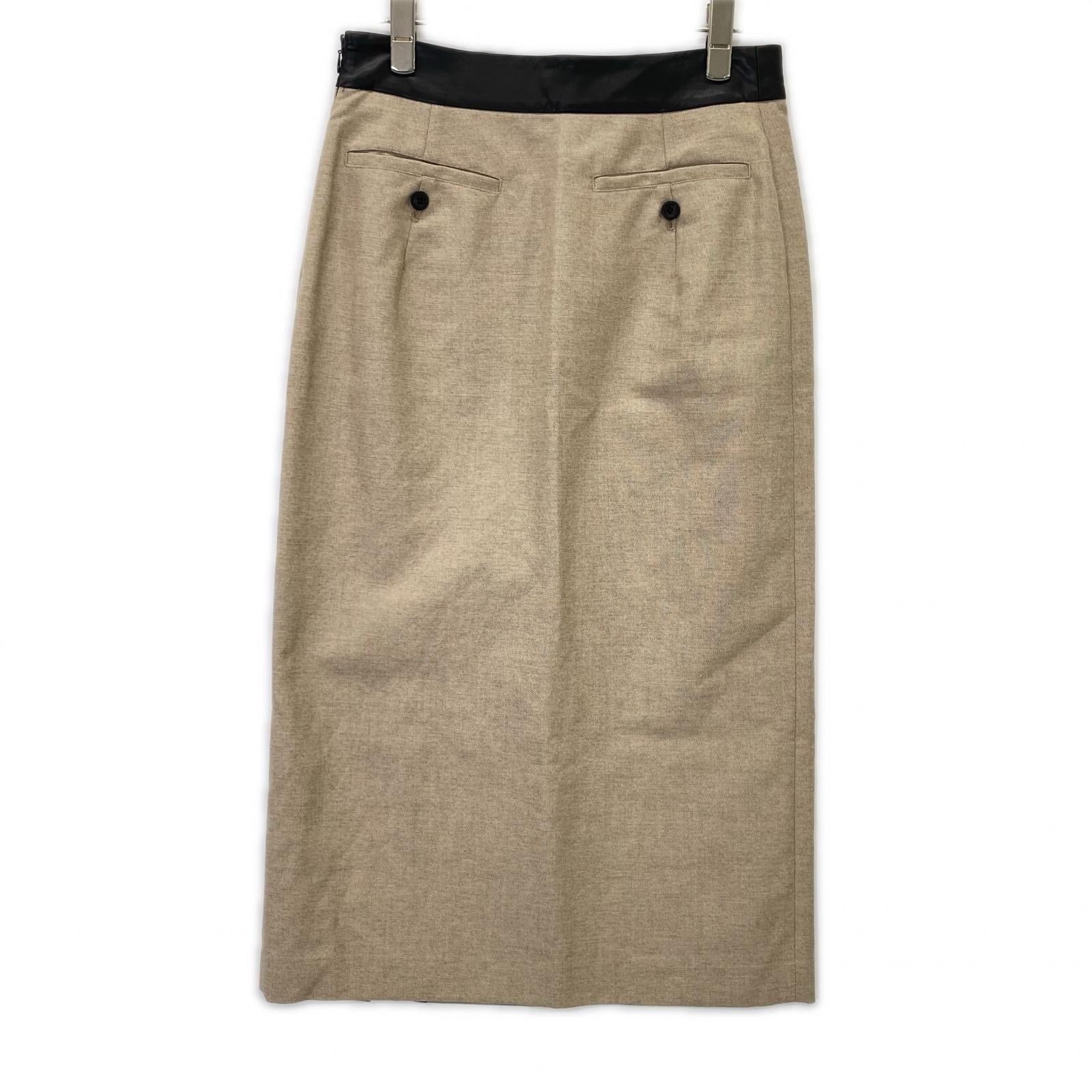 ADORE 531-2120503 Beige x Black Linen Blend Piping Tight Skirt Skirt 38 Ladies