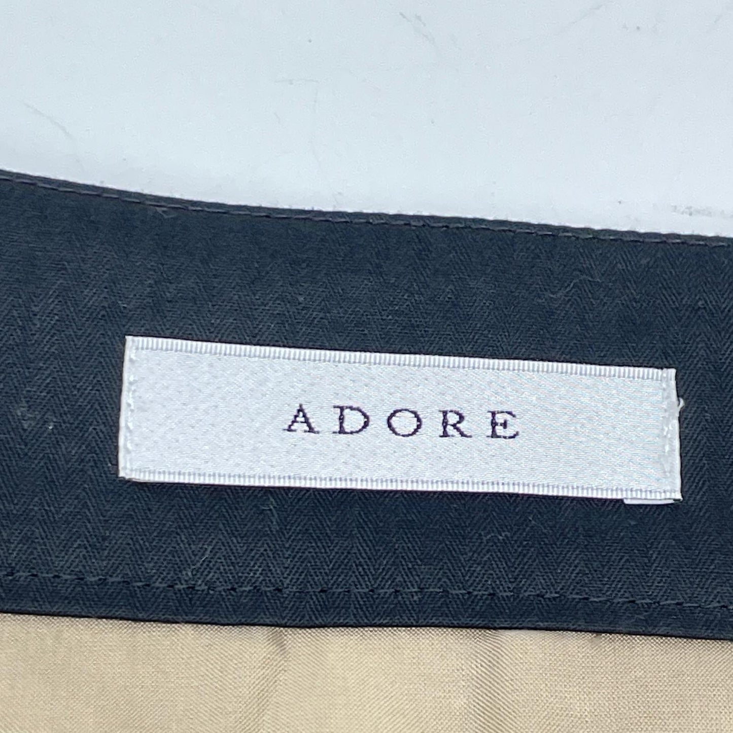 ADORE 531-2120503 Beige x Black Linen Blend Piping Tight Skirt Skirt 38 Ladies