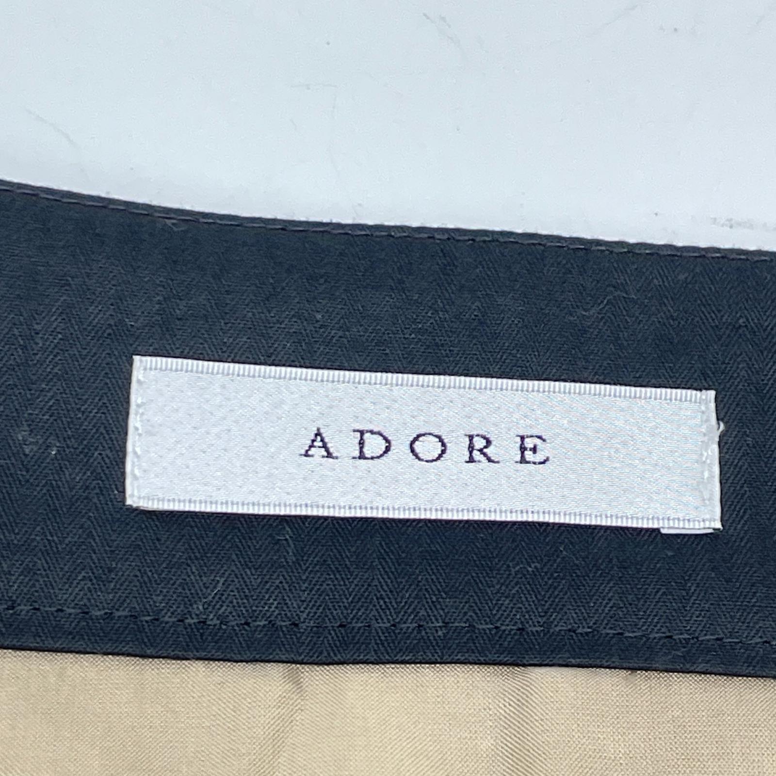 ADORE 531-2120503 Beige x Black Linen Blend Piping Tight Skirt Skirt 38 Ladies
