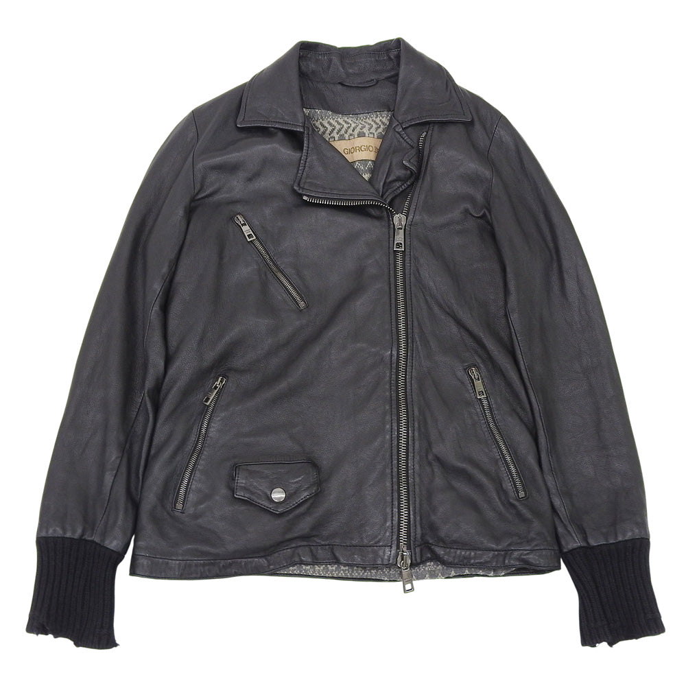 GIORGIOBRATO Giorgio Brato double-breasted leather biker jacket women's black 40 GD23F13092 jacket