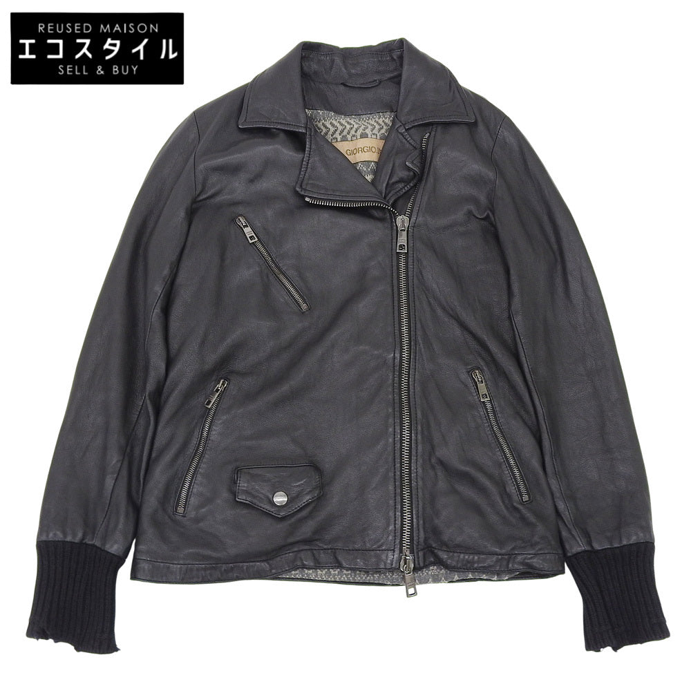 GIORGIOBRATO ジョルジオブラット ダブル ライダース レザー ジャケット レディース ブラック 40 GD23F13092 ジャケット